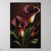 Maroon Calla Lilies Lily Blume Poster (Vorne)