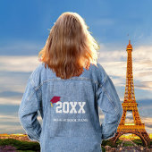 Maroon Cap-Klasse des 20XX-Abschlusses Jeansjacke