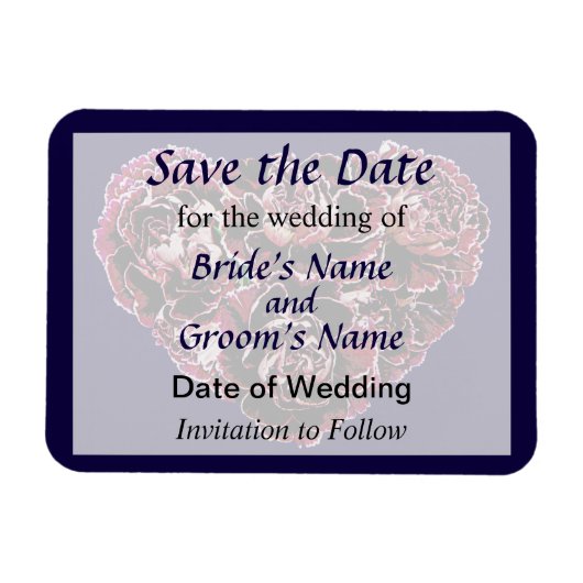 Maroon Carnation Heart Save the Date Magnet (Horizontal)