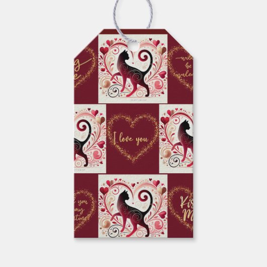 Maroon Cat - Wrapping Paper Geschenkanhänger (Vorderseite)