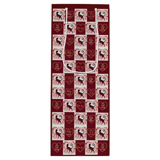 Maroon Cat - Wrapping Paper Geschenktüte Für Weinflaschen (Vorderseite)