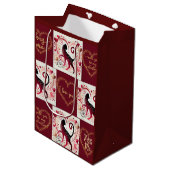 Maroon Cat - Wrapping Paper Mittlere Geschenktüte (Vorderseite Schrägansicht)