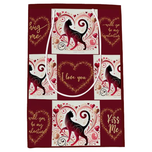 Maroon Cat - Wrapping Paper Mittlere Geschenktüte (Vorderseite)