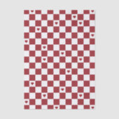 Maroon Checkered Pattern Background Tissue Paper Seidenpapier (Vorderseite)
