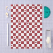 Maroon Checkered Pattern Background Tissue Paper Seidenpapier (Handwerk)