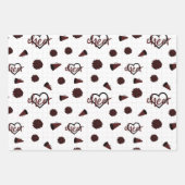 Maroon Cheer Hearts, Pom Poms, Megaphone Muster Geschenkpapier Set (Vorderseite 3)