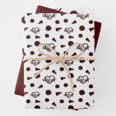 Maroon Cheer Hearts, Pom Poms, Megaphone Muster Geschenkpapier Set (Beispiel)