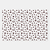 Maroon Cheer Hearts, Pom Poms, Megaphone Muster Geschenkpapier Set (Vorderseite)