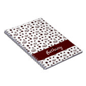 Maroon Cheer Hearts, Pom Poms, Megaphone Muster Notizblock (Rechte Seite)