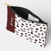 Maroon Cheer Hearts, Pom Poms, Megaphone Muster Zubehörtasche (Offen)