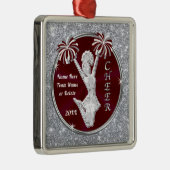Maroon, Cheerleader Christmas Ornament Aus Metall (Rechts)