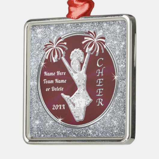 Maroon, Cheerleader Christmas Ornament Aus Metall (Links)