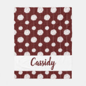 Maroon Cheerleader Pom Pom Pattern Fleecedecke (Vorderseite)