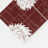 Maroon Cheerleader Pom Pom Pattern Fleecedecke (Ecke)