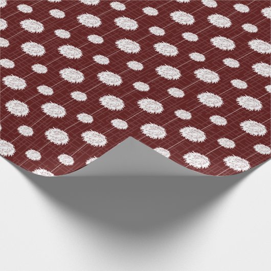 Maroon Cheerleader Pom Pom Pattern Geschenkpapier (Ecke)