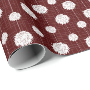 Maroon Cheerleader Pom Pom Pattern Geschenkpapier