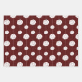 Maroon Cheerleader Pom Pom Pattern Geschenkpapier Set (Vorderseite 3)