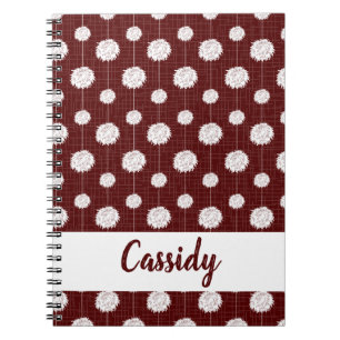 Maroon Cheerleader Pom Pom Pattern Notizblock