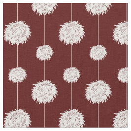 Maroon Cheerleader Pom Pom Pattern Stoff