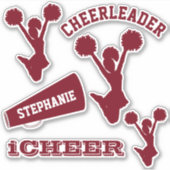 Maroon Cheerleader Set Aufkleber (Vorderseite)