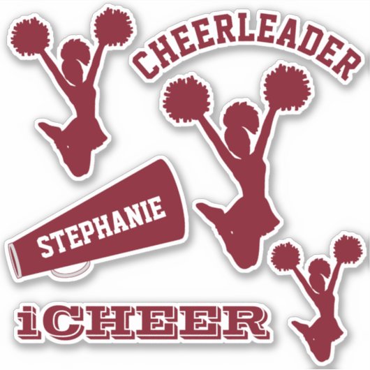 Maroon Cheerleader Set Aufkleber (Vorderseite)