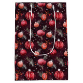 MAROON CHRISTMAS FESTIVORNAMENTS DEKORATION MITTLERE GESCHENKTÜTE (Rückseite)