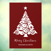 Maroon Christmas Tree Business Window Decoration Fensteraufkleber (Blatt 3)