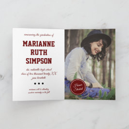 Maroon Circles Foto Abschluss Einladung