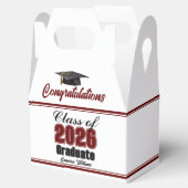 Maroon Class of 2026 Custom Graduation Party Geschenkschachtel (Geöffnet)