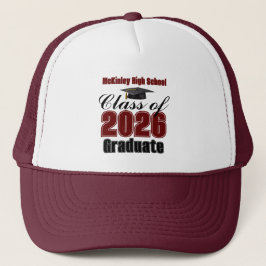 Maroon Class of 2026 Graduation Custom Truckerkappe
