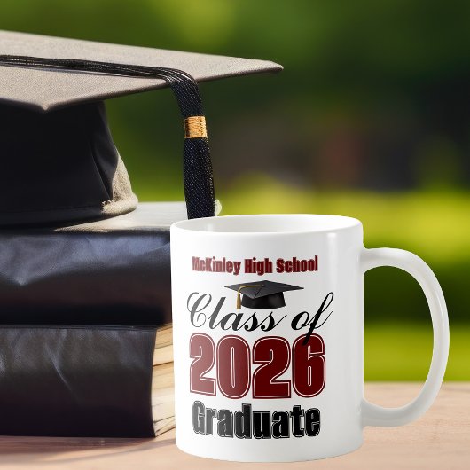 Maroon Class of 2026 Graduation Keepsake Kaffeetasse