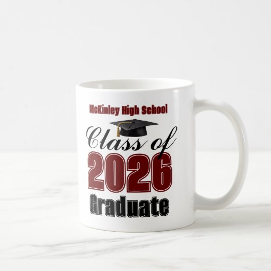 Maroon Class of 2026 Graduation Keepsake Kaffeetasse (Rechts)