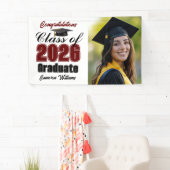 Maroon Class of 2026 Graduation Party Photo Banner (Insitu)