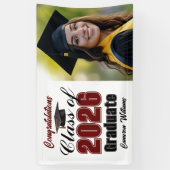 Maroon Class of 2026 Graduation Party Photo Banner (Vertikal)