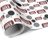 Maroon "Class of" Hundeschema und Dots Pattern Wra Geschenkpapier (Rolleneckpunkt)