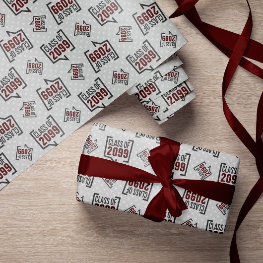 Maroon Class Year-Sprachblase Geschenkpapier