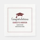 Maroon Congrats Graduation Serviette (Vorderseite)