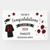 Maroon Congratulations Graduation Banner (Horizontal)