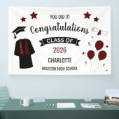 Maroon Congratulations Graduation Banner (Messe)