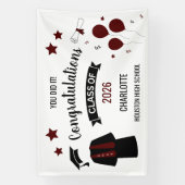 Maroon Congratulations Graduation Banner (Vertikal)