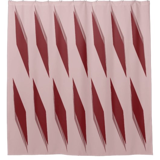 Maroon-Copper-Rose Streifen Duschvorhang (Vorderseite)
