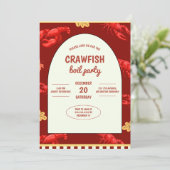 Maroon Crawfish Boil Party Picnic Celebration Einladung (Stehend Vorderseite)