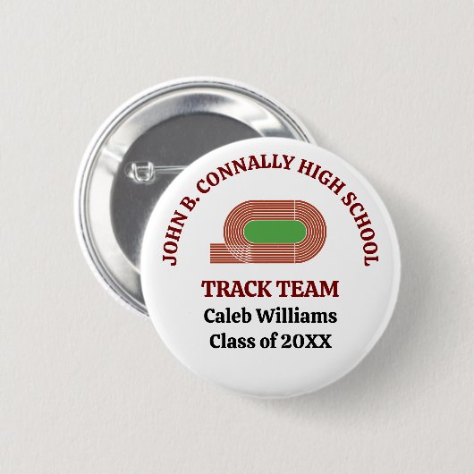 Maroon Cross Country Custom Track Läufer Button (Vorne & Hinten)