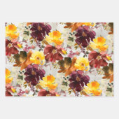 Maroon & Curry Peony Floral Garden Geschenkpapier Set (Vorderseite 3)