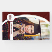 Maroon Curved Frame Foto Abschluss Banner (Horizontal)
