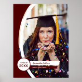Maroon Curved Frame Foto Abschluss Poster (Vorne)