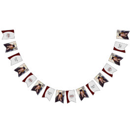 Maroon Curved Frame Foto Abschluss Wimpelkette