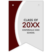 Maroon Curved Frame Foto Abschluss Wimpelkette (Erste Fahne)