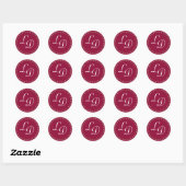 Maroon Custom Monogram Sticker Wedding Stickers (Blatt)