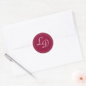 Maroon Custom Monogram Sticker Wedding Stickers (Umschlag)
